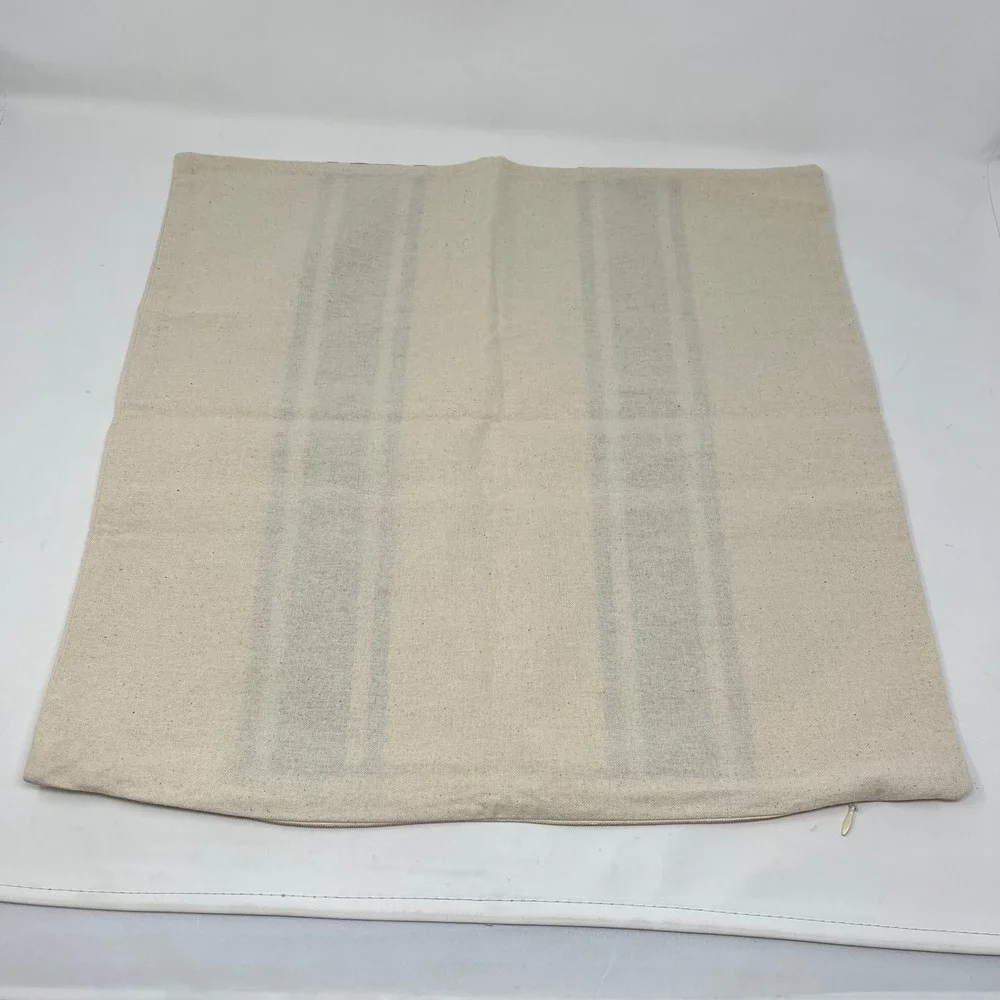 Hobby Lobby Farmhouse Grain Sack Stripe Cotton Throw Pillow Cover 18x18 Cream